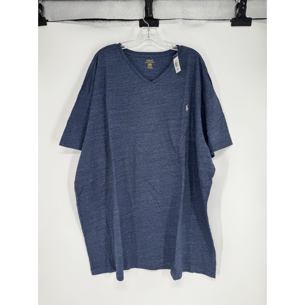 Polo Ralph Lauren T Shirt 3XL Big 3XB Navy Pony Logo Short Sleeve V Neck Tee